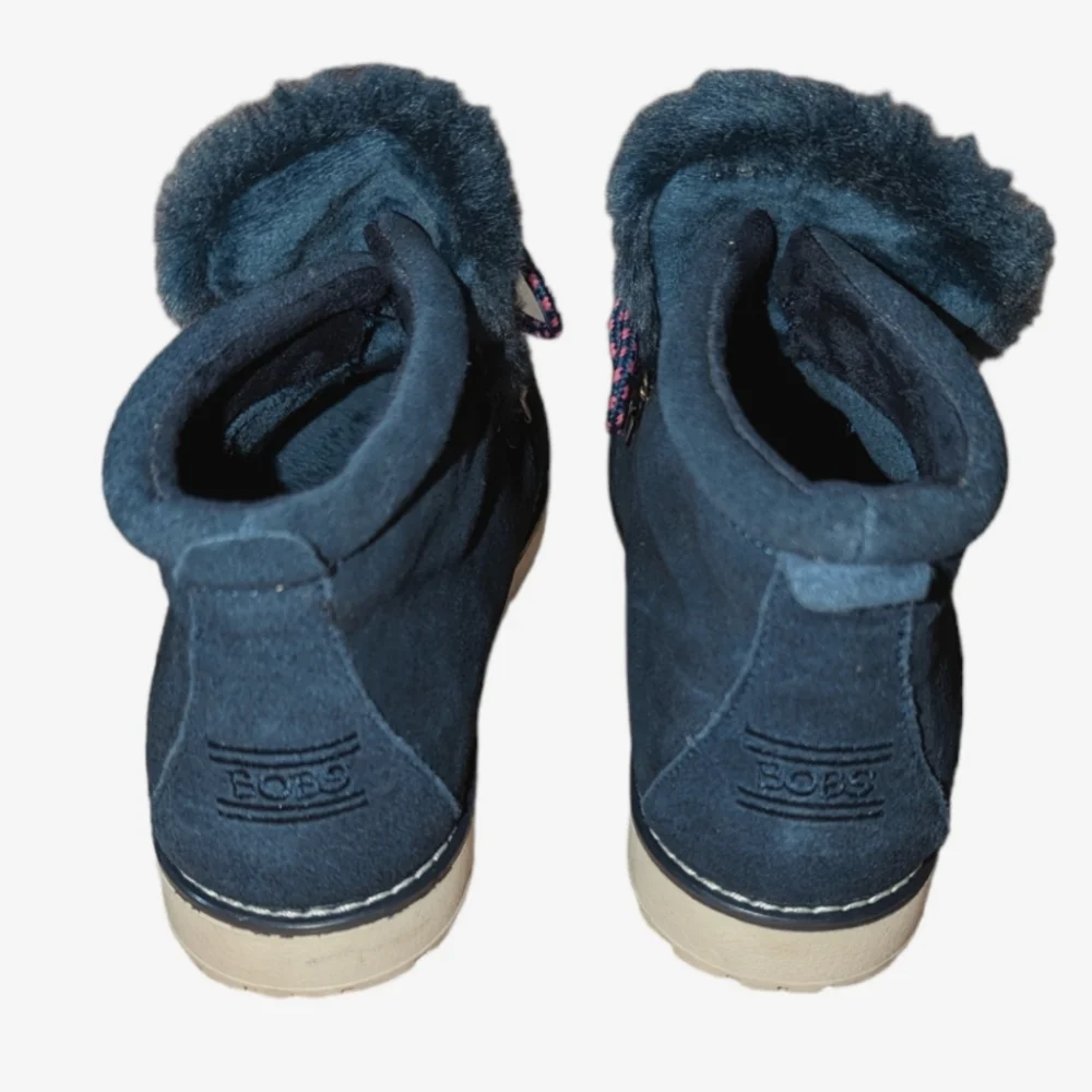 NWOT Skechers Bobs Alpine Leather Faux Fur Lace Up Ankle Booties Boots 8 - Picture 5 of 8